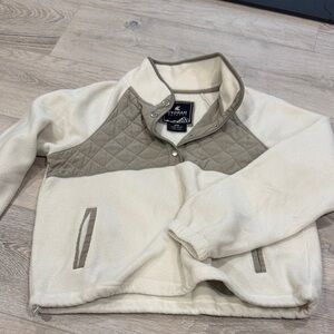 Kyodan Cream and Tan Quilted Sweater